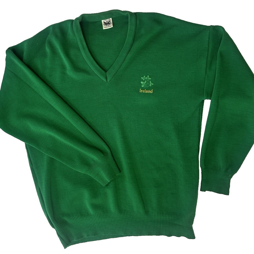 Gap Of Dunloe Vintage Ireland St. Patrick's Irish Green Acrylic Sweater size XL